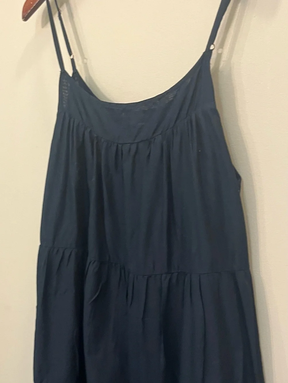 Nation LTD black Pima cotton tiered sleeveless midi dress L - Picture 3 of 7